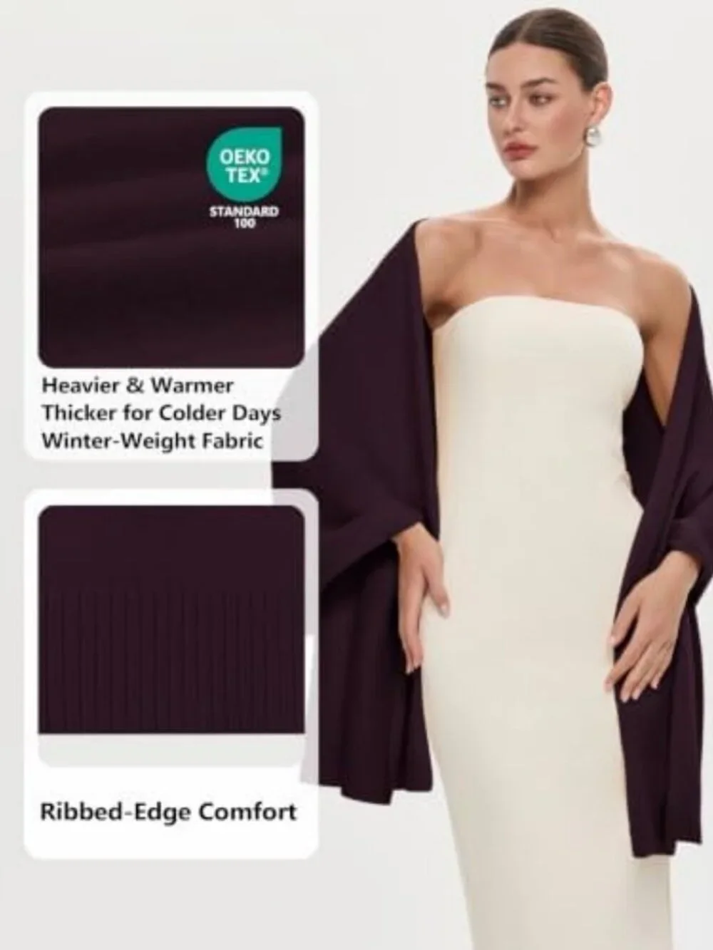 Elegant Women's Pashmina Shawl Wrap - Large Winter Scarf for Weddings & Evenings
